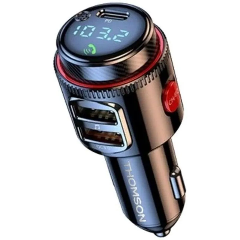 Lettore FM Bluetooth Thomson per auto con ricarica USB-C 30W e display LED