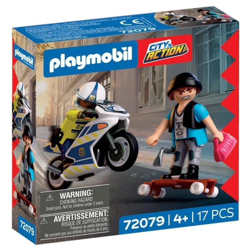 Playmobil 72079 Set Polizia Motocicletta - 17 Pezzi con 2 Figure
