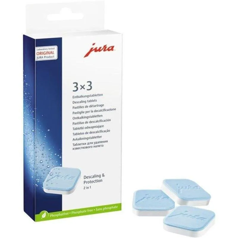 Pastiglia decalcificante JURA Pack 9 (3x3) 2 fasi senza fosfati