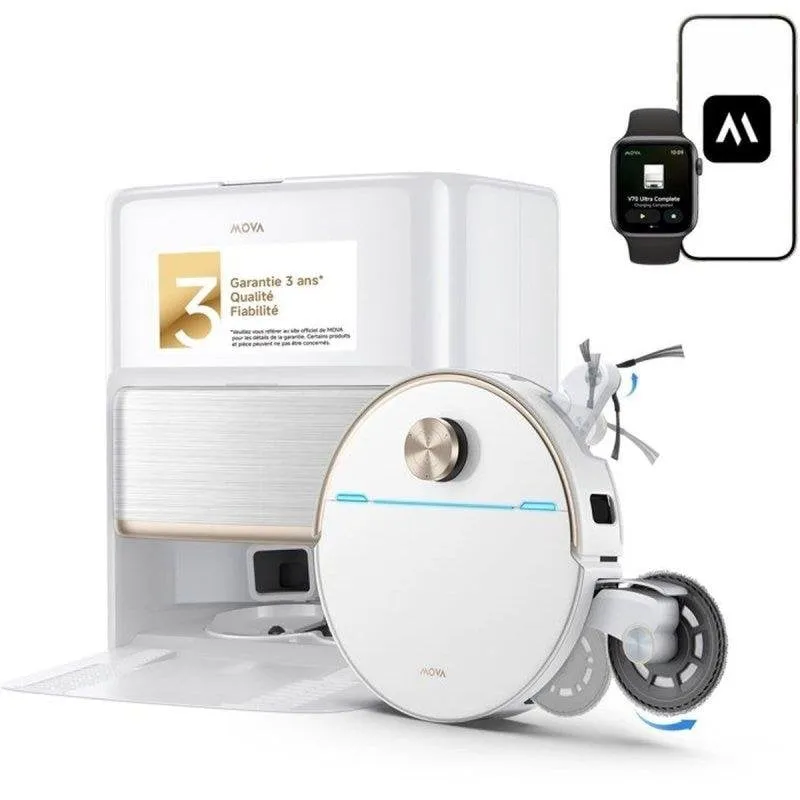 Robot Aspirapolvere e Lavapavimenti Mova V70 Ultra Complete Navigazione Intelligente 40.000 Pa