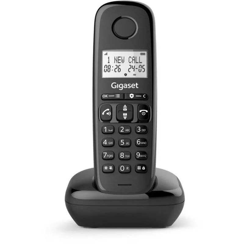 Telefono Cordless Gigaset Basic 100 DECT Nero Vivavoce Blocco 50 Numeri