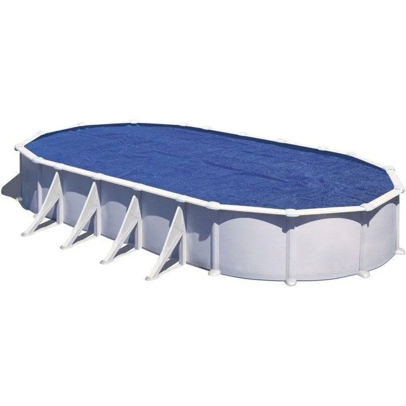 Tenda solare flottante a bolle ovale Gre 810x470 cm polietilene 180 micron blu anti-UV