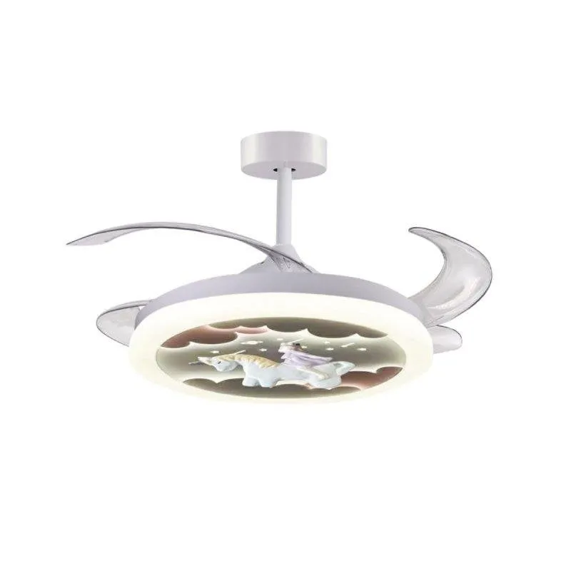 Ventilatore da Soffitto con Luce Bel Air Home Unicornio 96W Ø91cm 6 Velocità Pale Retrattili Telecomando