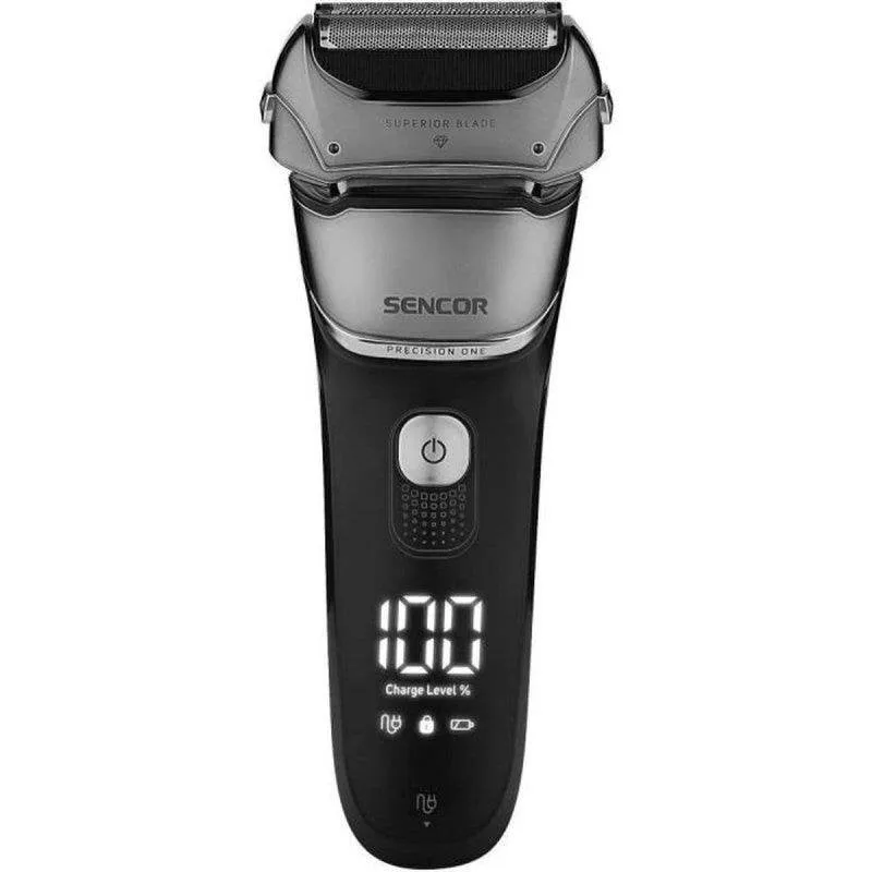 Rasoio Viso Sencor SMS 0900BK Senza Fili 90min Secco 2 Lame Inox LED