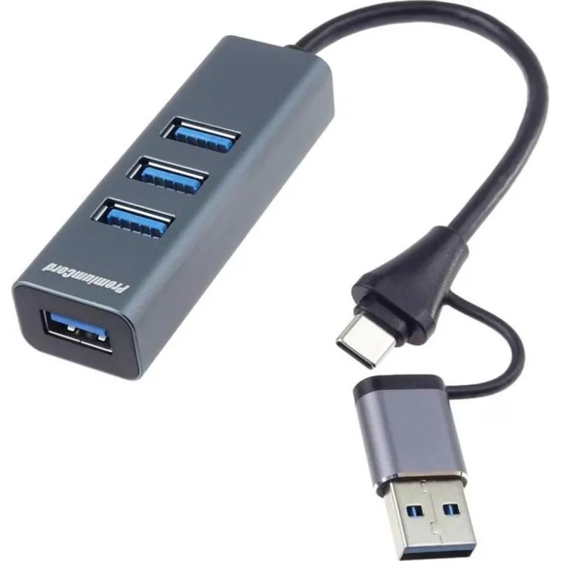 Hub PremiumCord 4 porte 5 Gbit/s modello ku31hub13 USB-C USB-A
