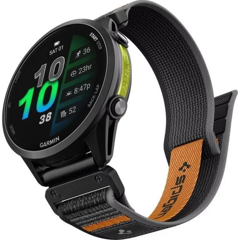 Cinturino Sportivo Spigen Athlex Air Nero/Arancione 22mm Garmin Fenix 5