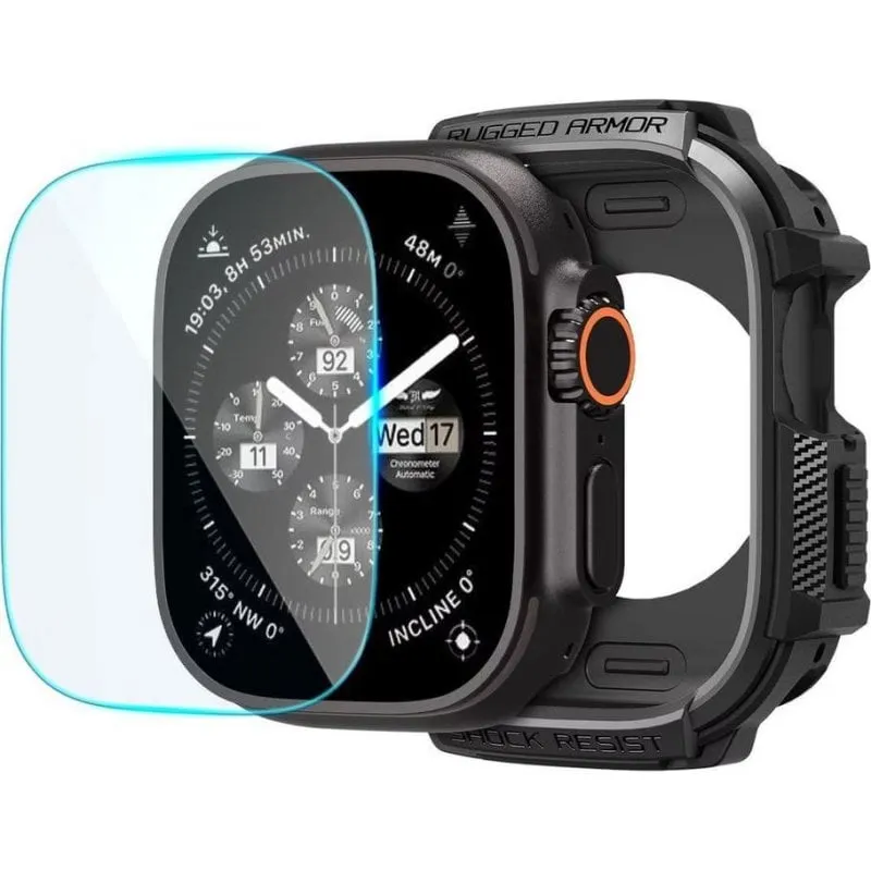 Cover Spigen Rugged Armor Apple Watch Ultra con Vetro Temprato