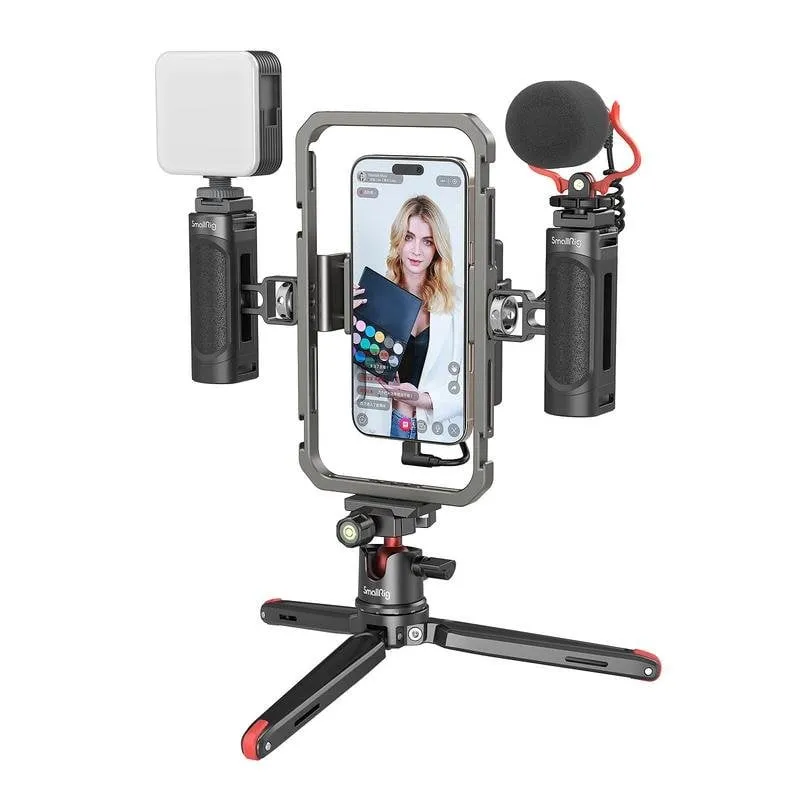 Kit Video Tutto-in-Uno per Smartphone SmallRig 3384D con Microfono e Illuminazione LED