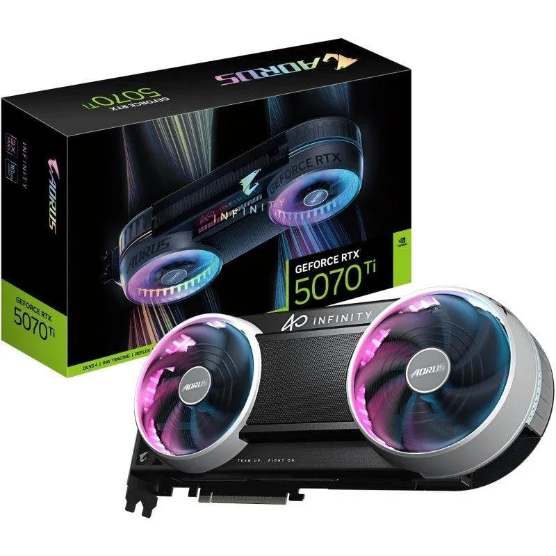 Scheda Grafica Gigabyte AORUS GeForce RTX 5070 Ti INFINITY 16GB GDDR7 Reflex 2 RTX AI DLSS4