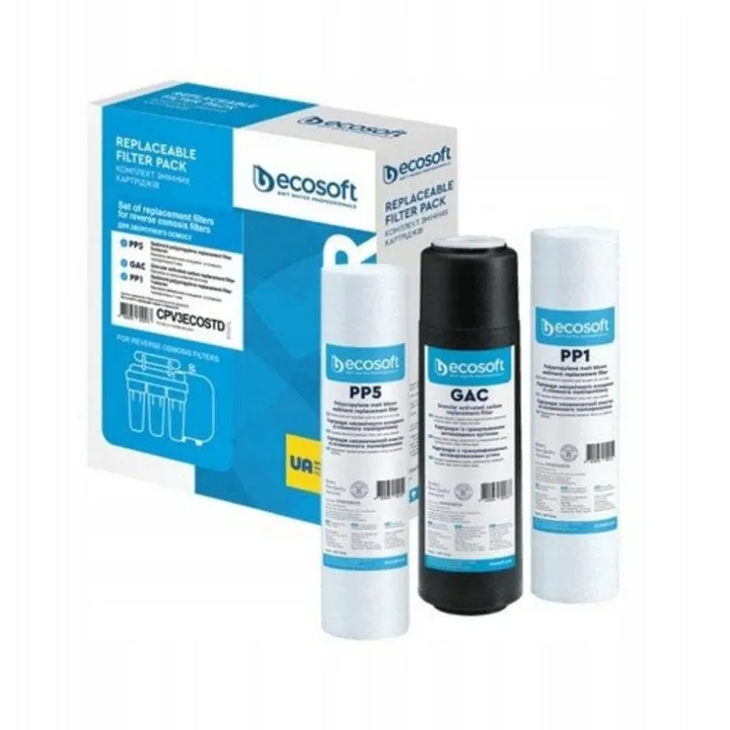 Kit filtri Ecosoft CPV3ECOSTD 3 stadi compatibile RO5-RO8