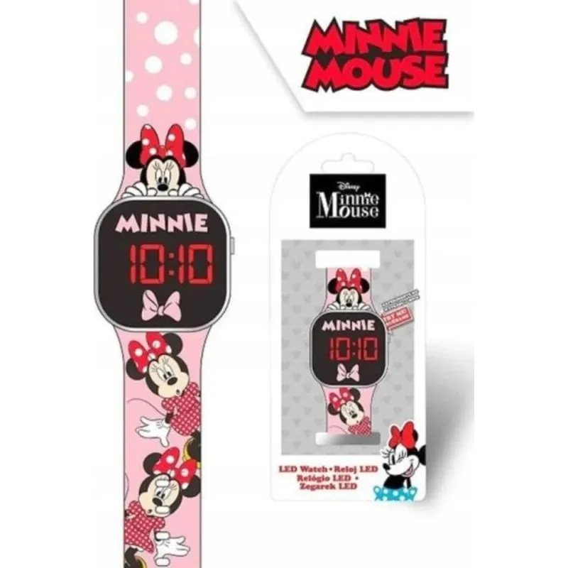Orologio Digitale LED Bambini Kids Euroswan Minnie Rosa