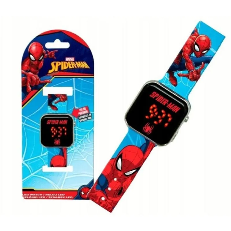 Orologio Digitale Kids Euroswan SPD4987 Spiderman LED Blu