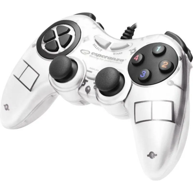 Gamepad Esperanza EGG105W Bianco con Vibrazione USB per PC/PS2/PS3