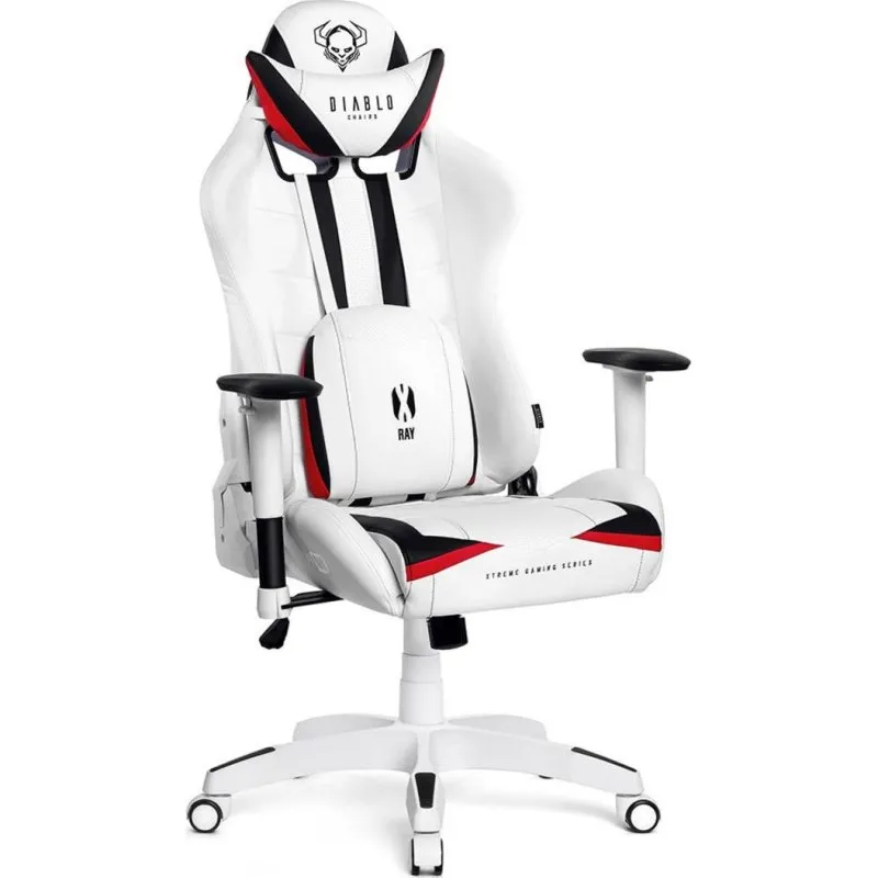 Sedia gaming Diablo Chairs X-RAY King Size XL Bianca Pelle Sintetica 180 kg