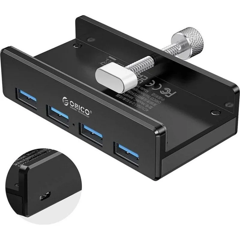 Hub Orico 4 porte USB 3.0 5 Gbps modello MH4PU-P-BK-BP attivo con microUSB