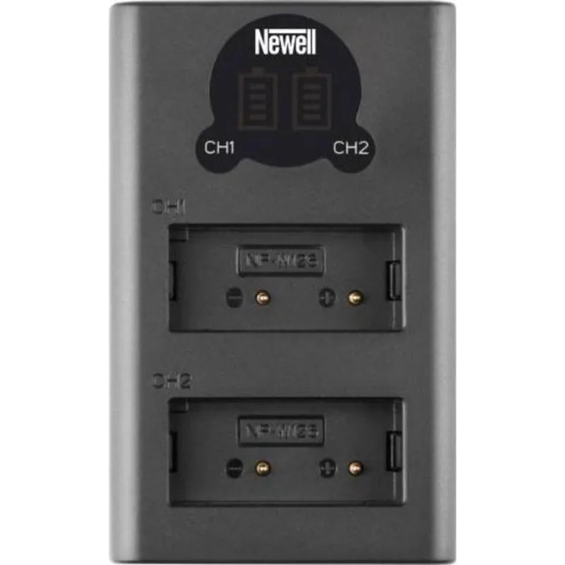 Carica Batterie Newell DL-USB-C NP-W126 Doppio Canale con Display LCD
