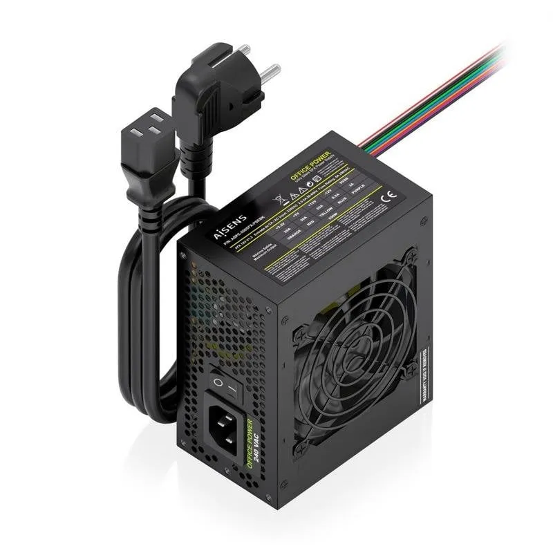 Fuente de Alimentación AISENS ASPC-500SFX-PSEBK 500W Certificazione CE RoHS silenziosa