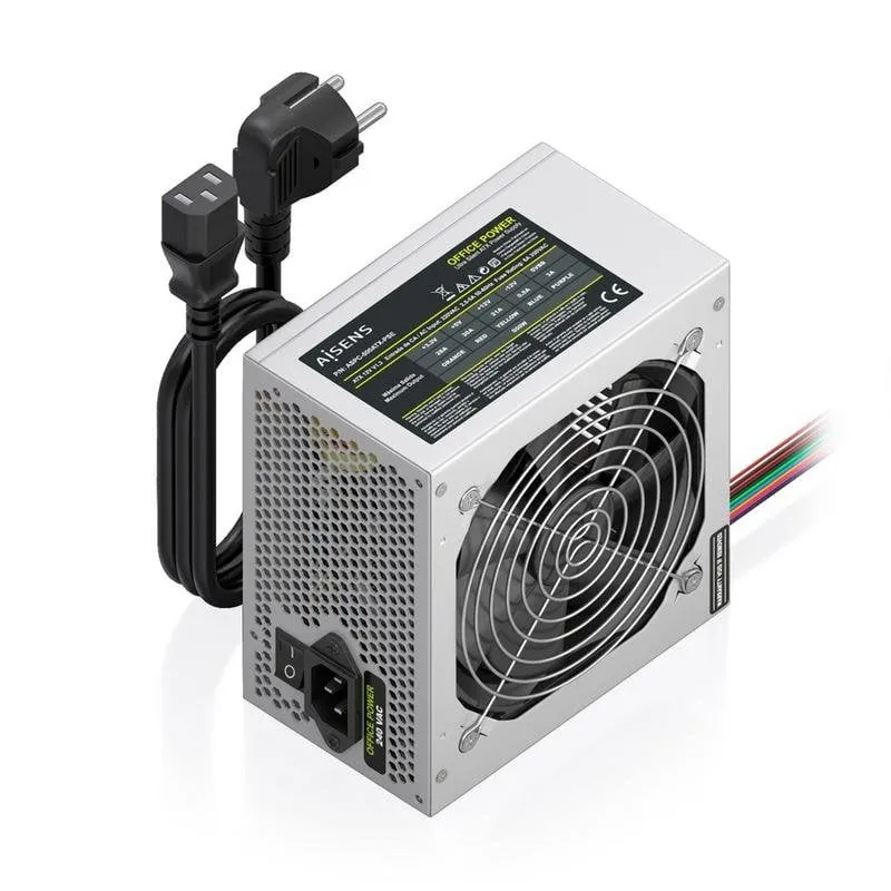 Fuente de Alimentación AISENS ASPC-500ATX-PSE 500W Certificazione CE RoHS pulsante