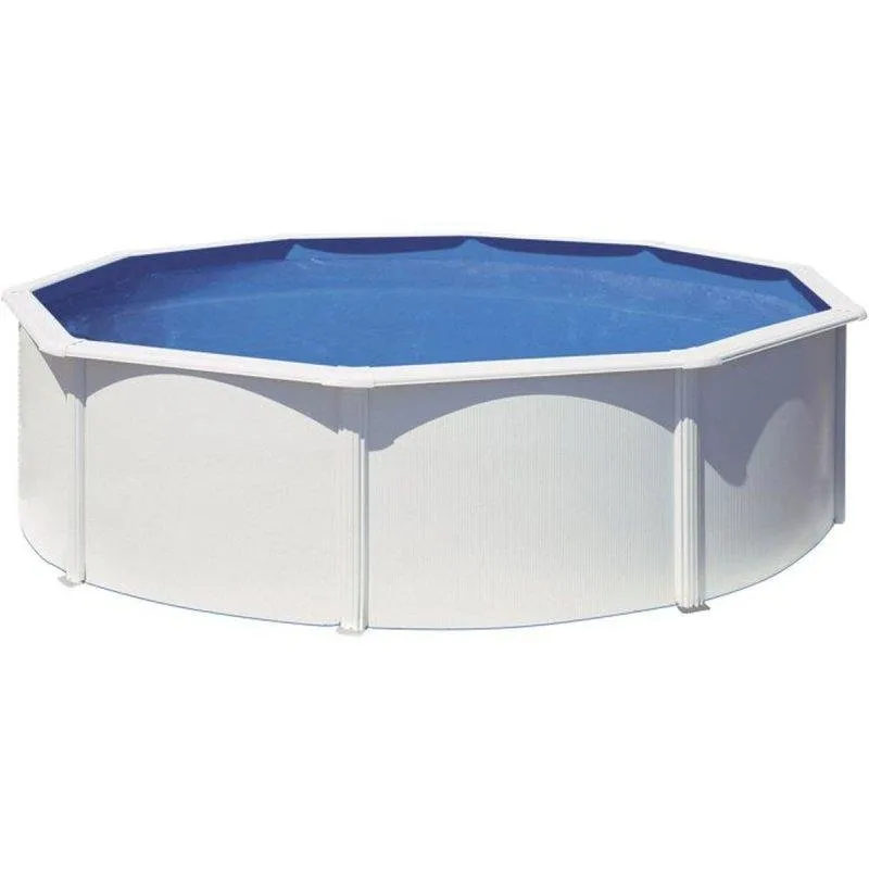 Piscina smontabile GRE Fidji Ø4,80 m Acciaio bianco, filtrazione sabbia 4 m³/h
