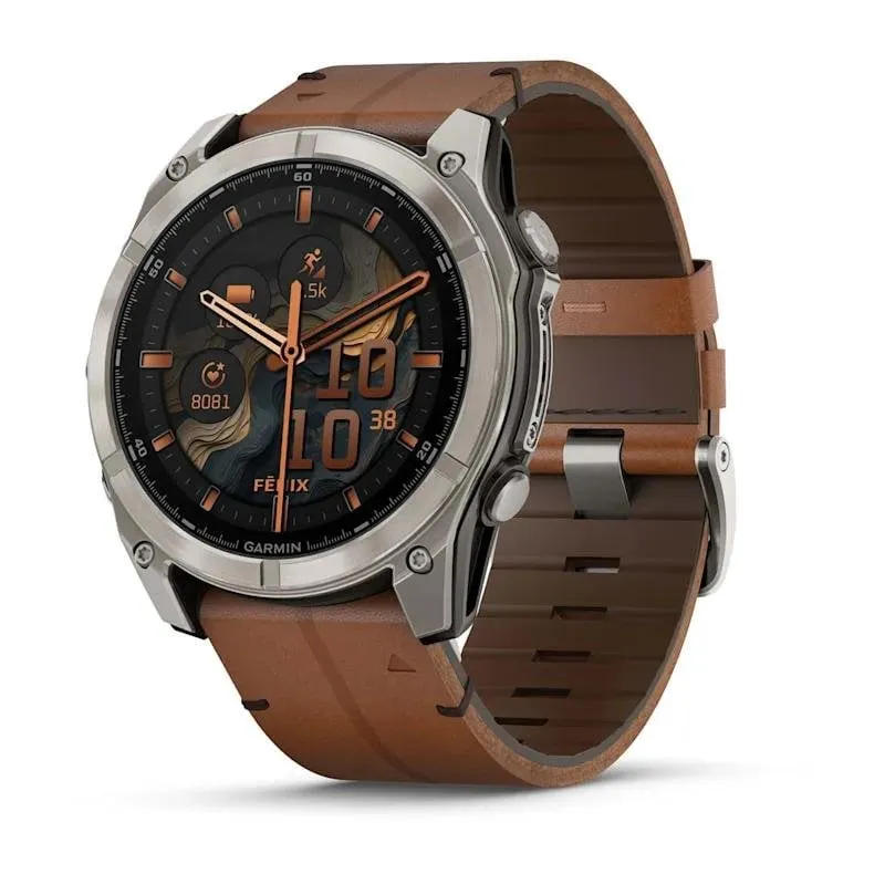 Garmin Fenix 8 Bluetooth GPS 1,4" Titanio Marrone Taglia Unica Impermeabile 10 ATM SpO2