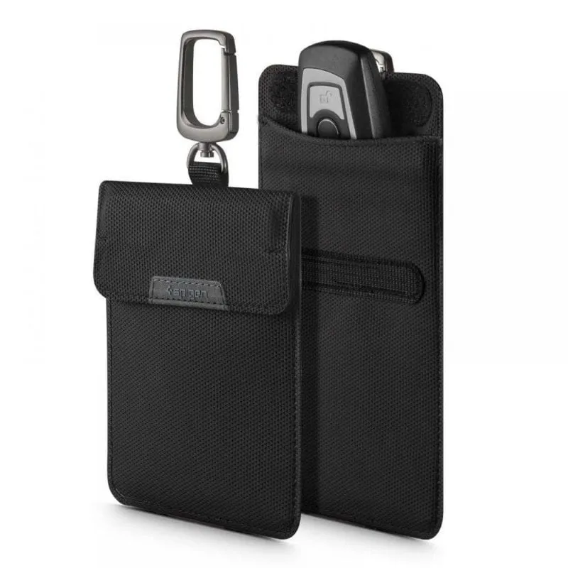 Custodia Spigen Gabbia di Faraday Blocco Segnale RFID Senza Chiave Nero