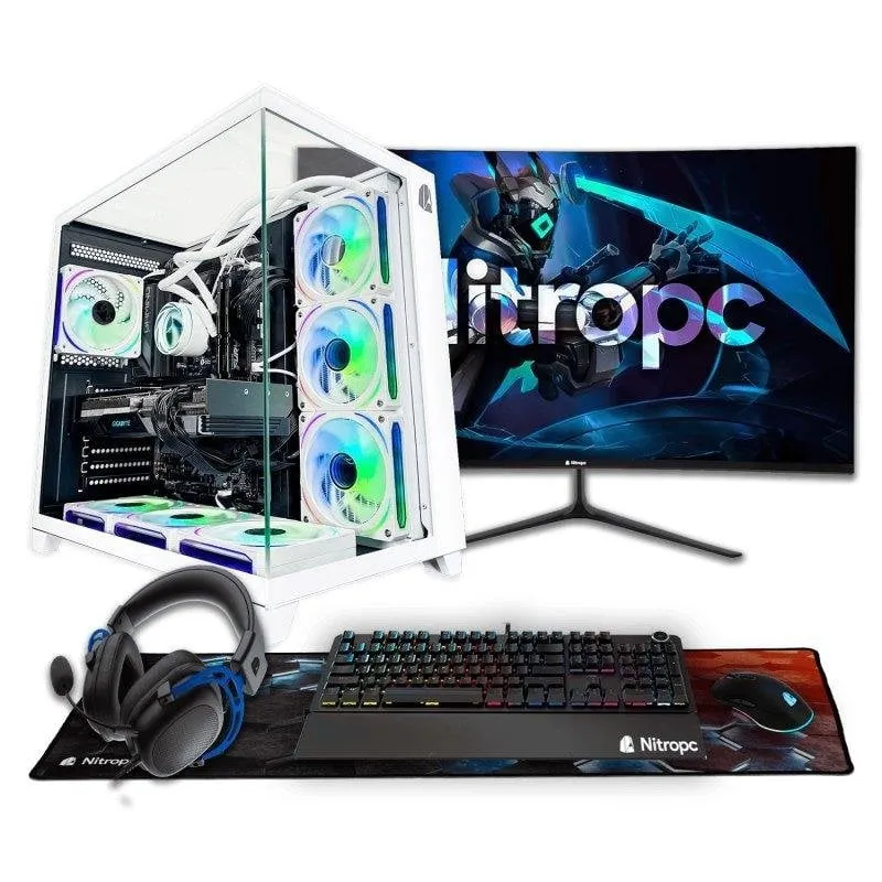 PC fisso Nitropc Pack Extremo AMD Ryzen 7 7800X3D 32GB 2TB SSD RTX 5070 Windows 11 Bianco