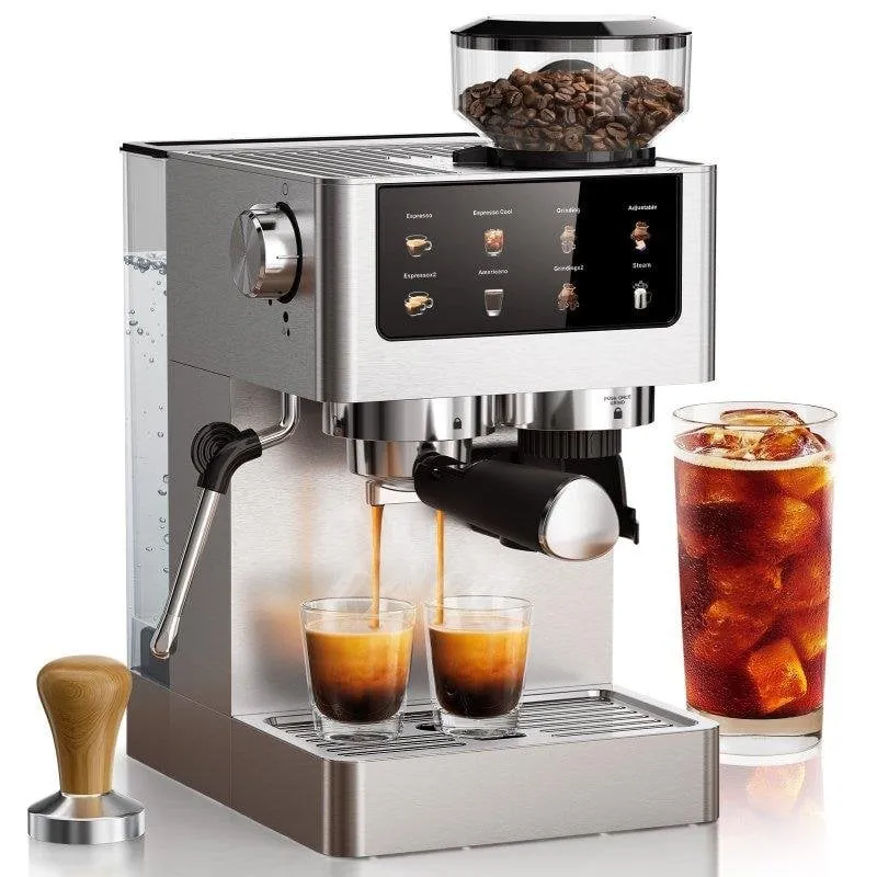 Macchina da caffè espresso Airmsen Bcm2316 1,8 L 20 bar con macinacaffè integrato e cold brew