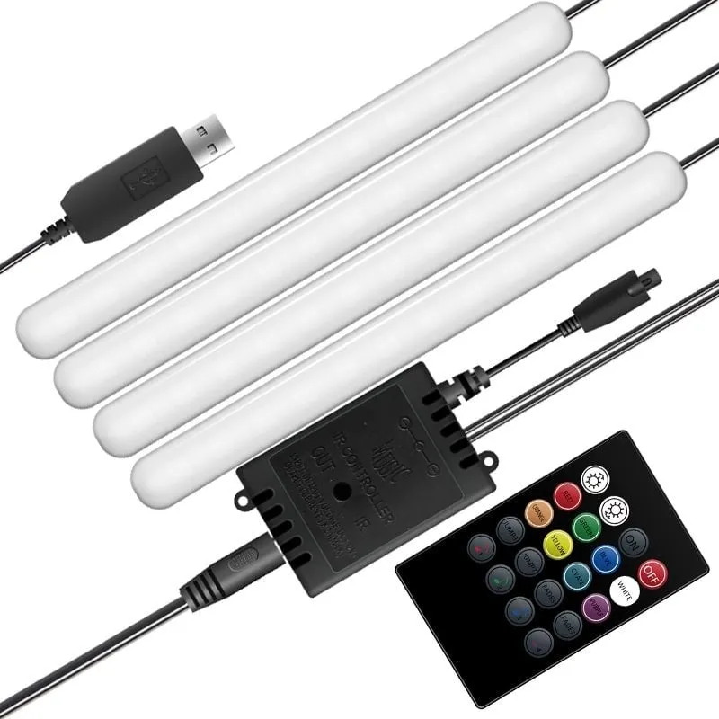 Striscia LED RGB Controllata dal Suono per Auto 4x12 Multicolore