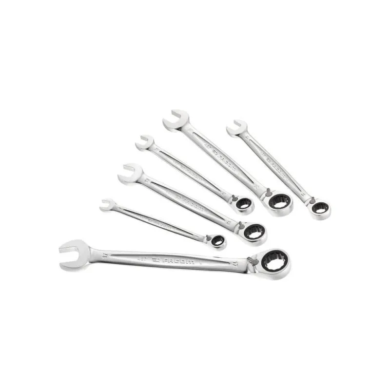 Chiave combinata a cricchetto Facom 6 pezzi 8-17 mm OGV 12 denti