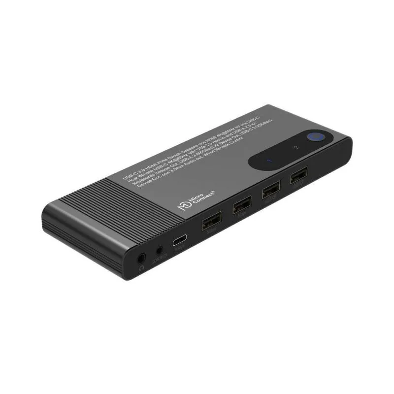 MicroConnect Interruttore KVM HDMI & USB-C 2 Porte 4K Ultra HD