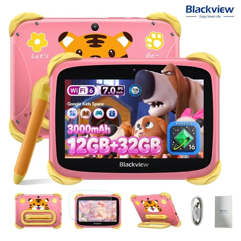 Tablet Blackview Link Mini Kids WiFi 7" 3GB 32GB Rosa Stylus Pen