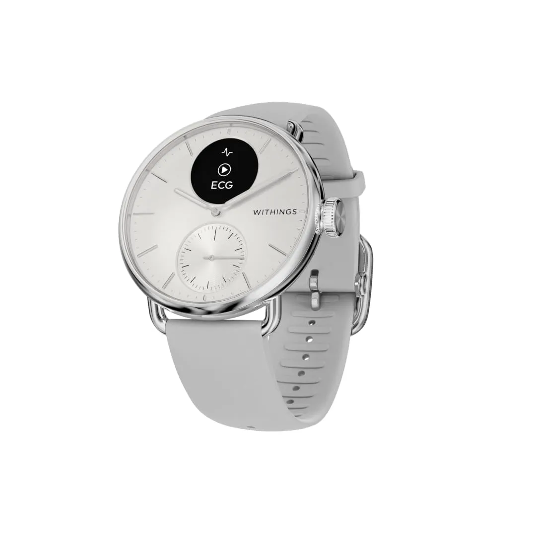 Withings ScanWatch 2, Smartwatch Hybrid, ECG, GPS Connesso, 38mm, Bianco