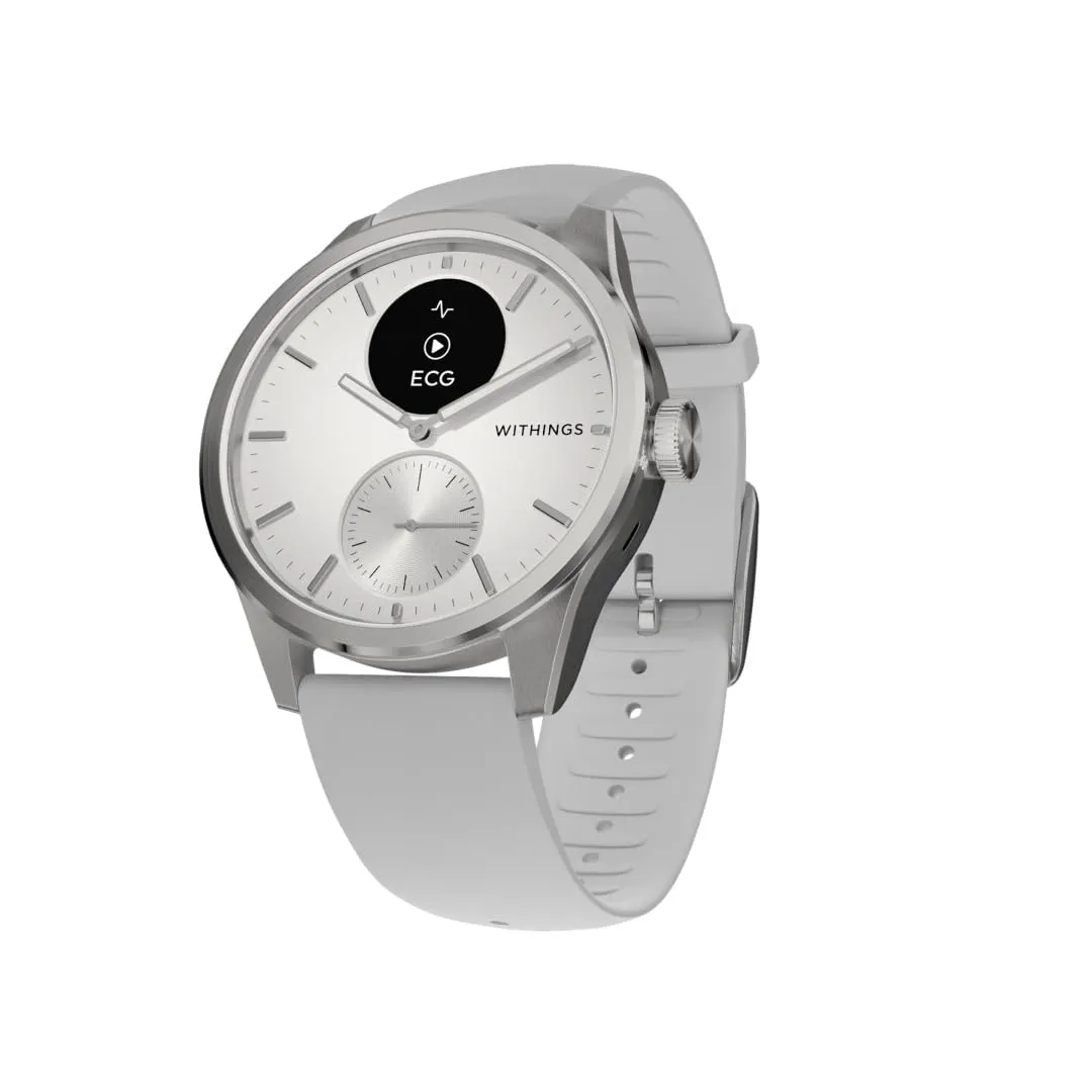 Withings ScanWatch 2 – Connected Healthwatch, Elettrocardiogramma ECG, SpO2, Temperatura, Monitoraggio del sonno, Salute respiratoria, Attività, Calorie, Impermeabile, Batteria 30 giorni, Android iOS