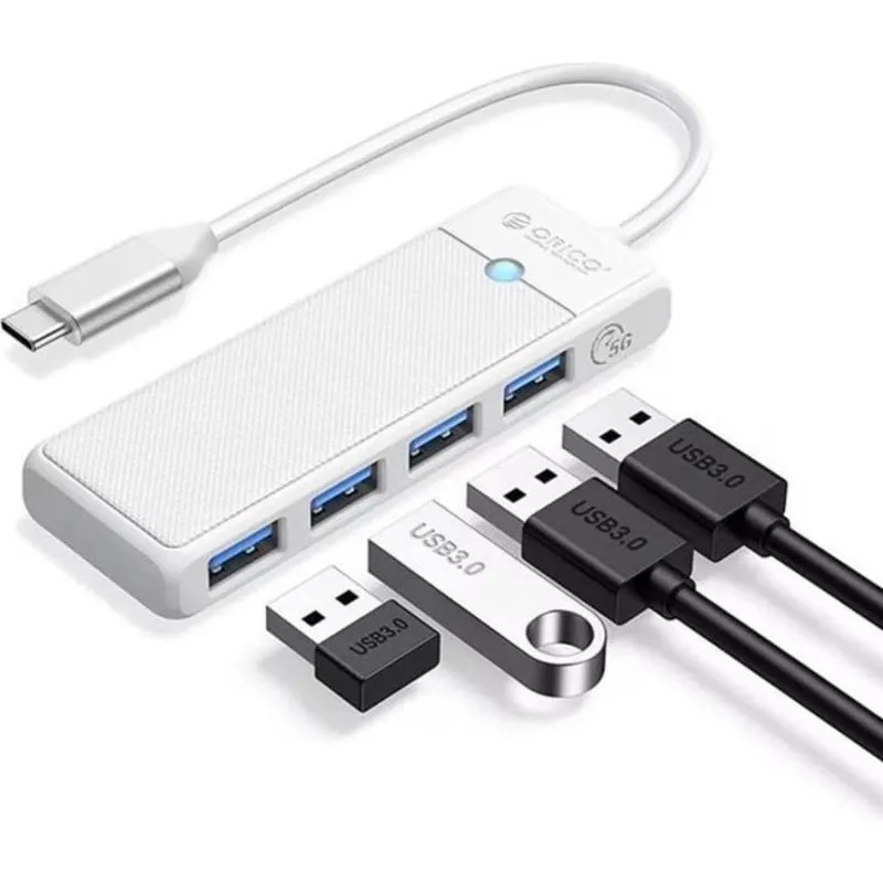 Hub Orico 4 porte 5 Gbit/s modello PAPW4A-C3 con USB-C e USB-A