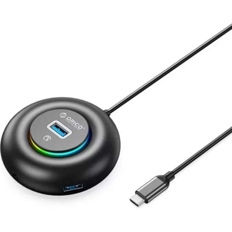 Hub Orico 4 porte 5 Gbit/s modello YXR4-C3 con RGB e audio integrato