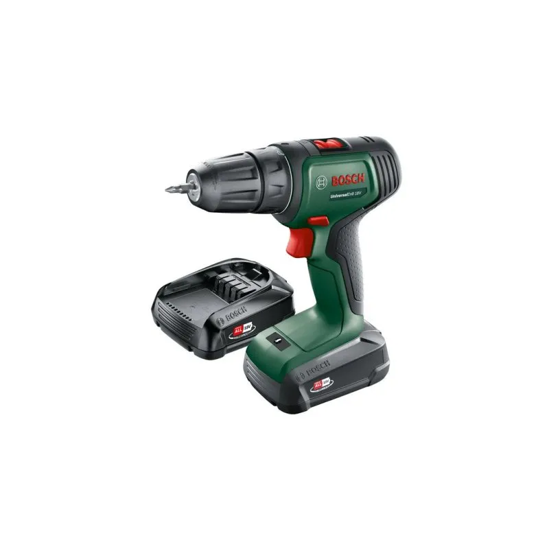 Trapano avvitatore Bosch UniversalDrill 18V con 2 batterie da 1.5Ah e mandrino senza chiave