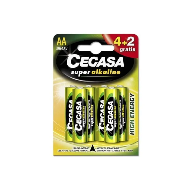 Pila Alcalina Cegasa AA 6 pezzi