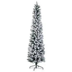 Albero Natale SILLIAN Verde innevato (Slim PVC - H210 D62 cm) 0970178