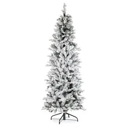 Albero Natale TATLOW Verde innevato (Slim PVC e PE - H180 D76 cm) 0977859