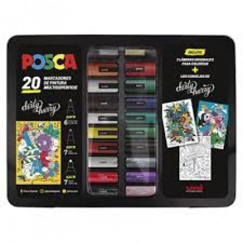 Astuccio POSCA Uni-Posca con 20 Pennarelli PC1M/PC3M/PC5M