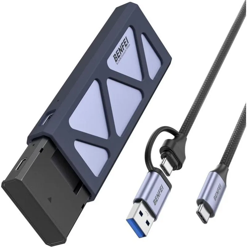 Case PC Benfei NVMe M.2 Alluminio Grigio con USB-A e USB-C