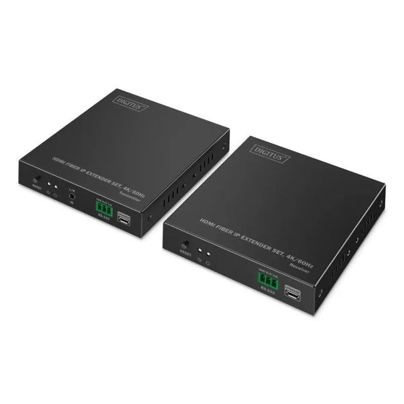 Estensore IP Fibra HDMI Digitus 4K/60Hz 40 km/300 m Nero