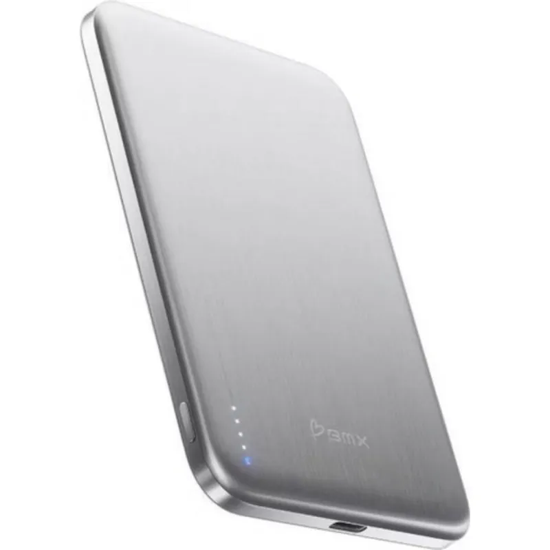 Batteria esterna wireless Prestigio alluminio titanio argento