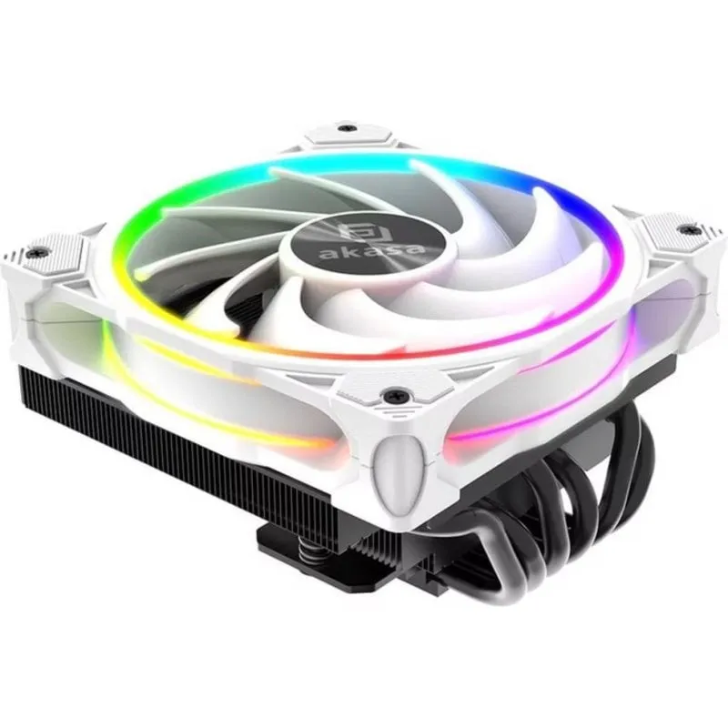 Raffreddamento Aria Akasa Socket AM4 AM5 LGA 115X 120mm SOHO H6L RGB Bianco