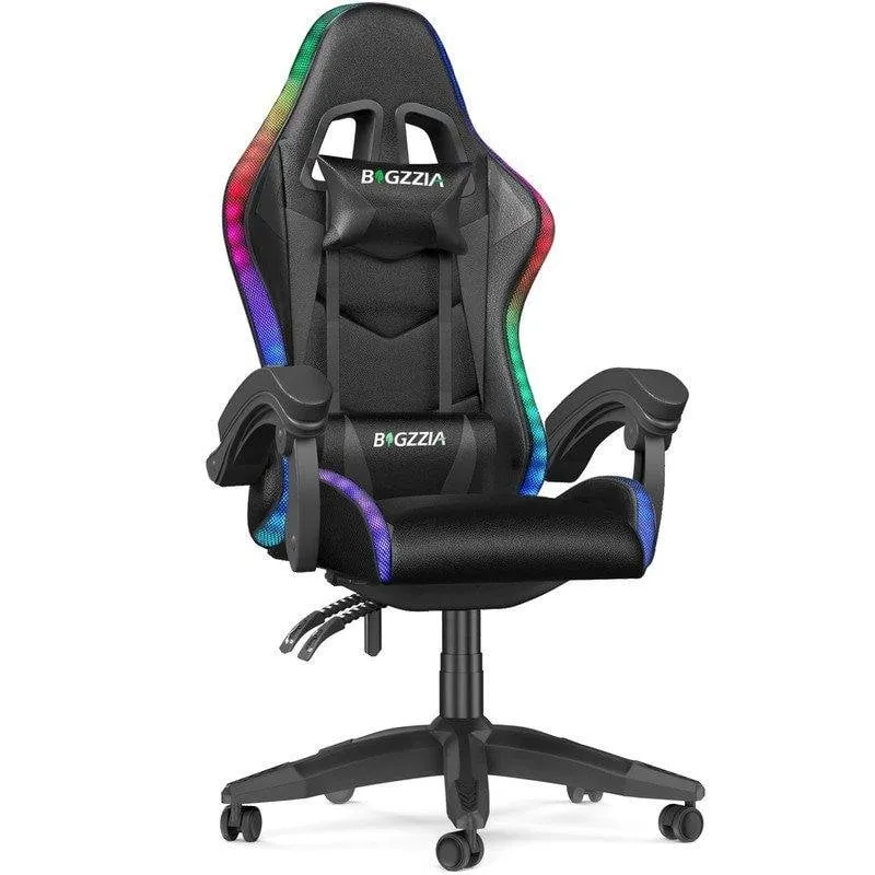 Sedia Gaming Naspaluro LED RGB Professionale Poggia-testa Supporto Lombare