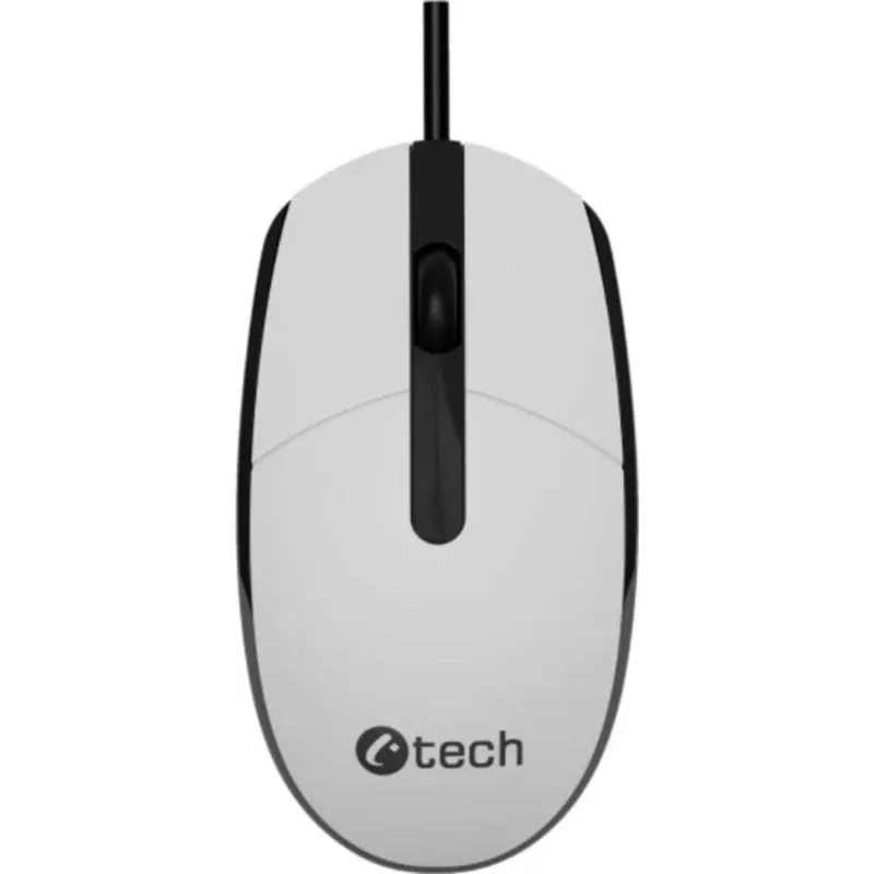 Ratón C-Tech WM-10W USB 1200 DPI Nero e Bianco con Scroll