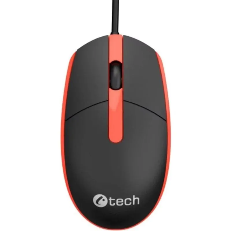 Ratón C-Tech WM-10R USB 1200 DPI Rosso Nero con Scroll