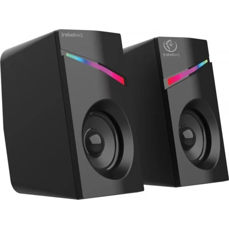 Altoparlanti Rebeltec Compatti 2.0 Klinke 3,5 mm 12 W USB con LED RGB