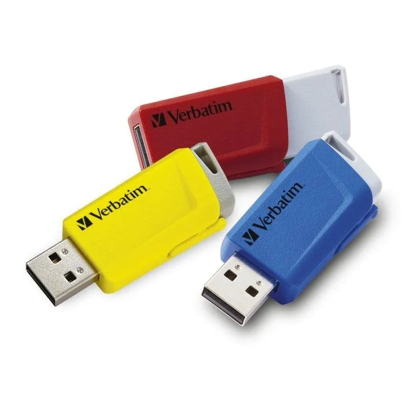 Unità USB Verbatim Store 'n' Click 3x16GB USB 3.2 Gen1 Rosso Blu Giallo