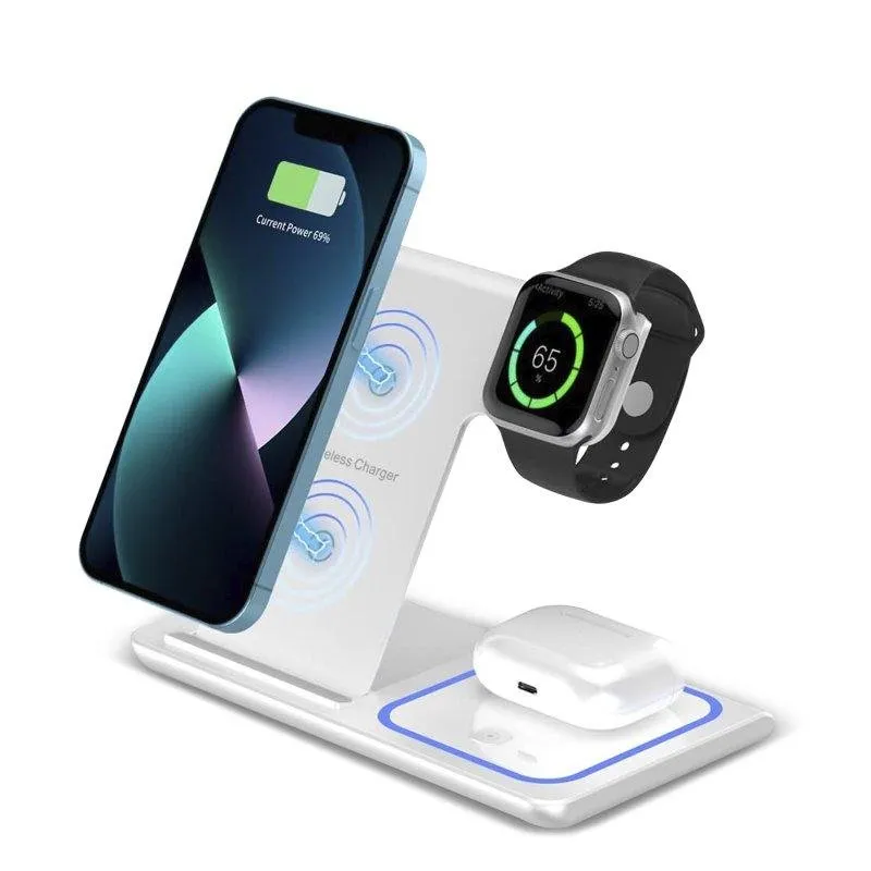 Base di Ricarica Wireless Dam Electronics 3 in 1 Qi 15W